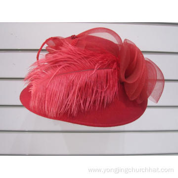 Ladies' Wool Feather Desiner Church hats